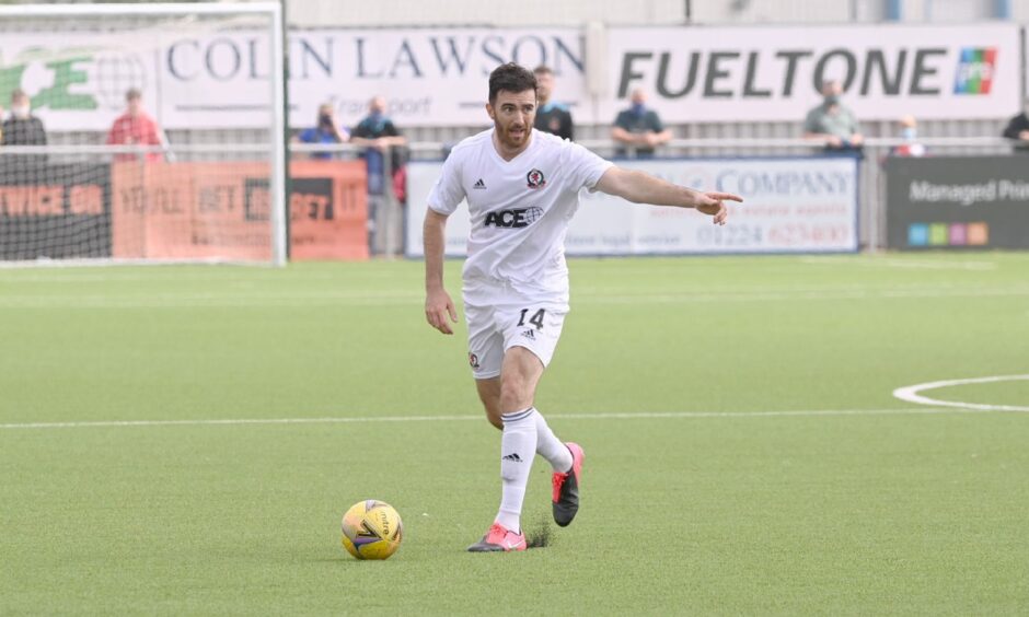 Ross Draper, pictured in action for Cove Rangers, will remain with Elgin City for the rest of the season