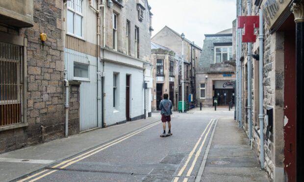 A quiet street in Elgin in May 2020. Picture by Jason Hedges.