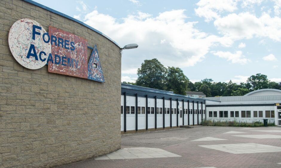 Exterior view of Forres Academy where Raac concrete was found
