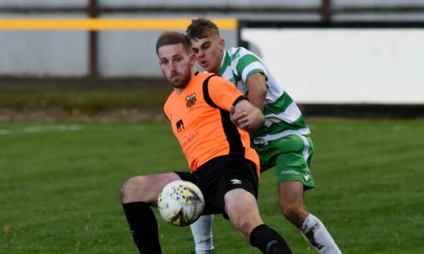 Gary Kerr, left, and Rothes teams Fraser Robertson, Alan Pollock and Aidan Wilson have signed contract extensions