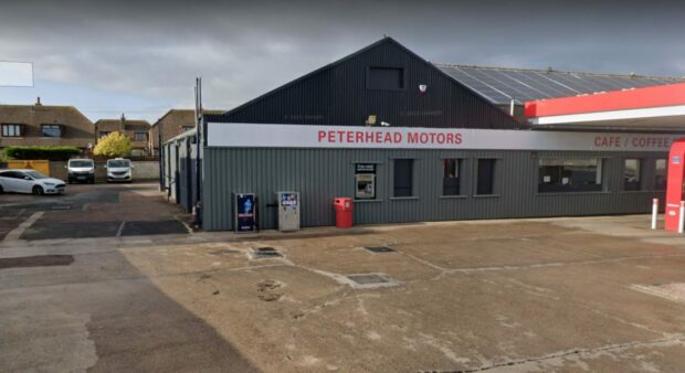 The charity tins were stolen from Peterhead Motors Garage.
