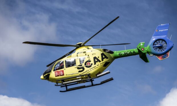 One of Scotland's Charity Air Ambulances attended the scene. Image: Scotland's Charity Air Ambulance