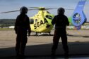 Increase in demand of air ambulance charity soared in 2021. Picture shows; SCAA helicopter and medical crews. Scotland. Supplied by Scotland's Charity Air Ambulance (SCAA)