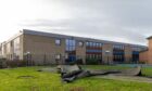 Storm damage at Banff Academy.  Picture by Jasper Image.