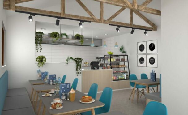 The old shed will be revamped to form this 16-seater cafe at Stonehaven Harbour.