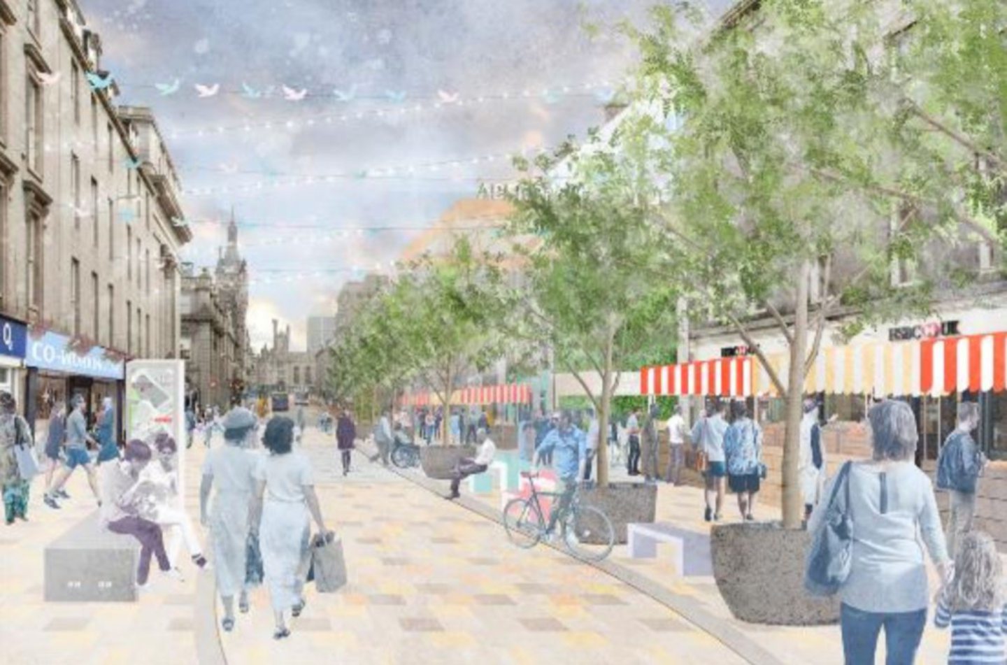 Pedestrianisation plans for Union Street (Image: Aberdeen City Council)