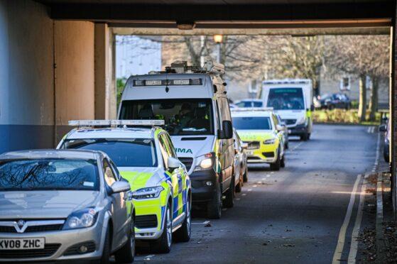 Police cordon off Wales Street in Aberdeen. Picture by Wullie Marr