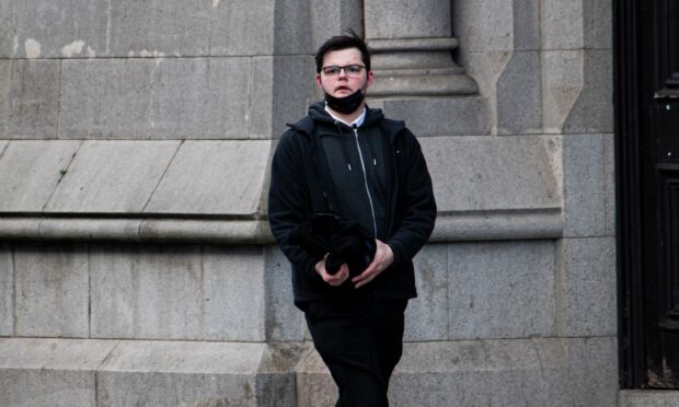 Dominic Gallo leaving Aberdeen Sheriff Court.