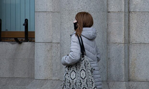 Adeline Ross leaving Aberdeen Sheriff Court.