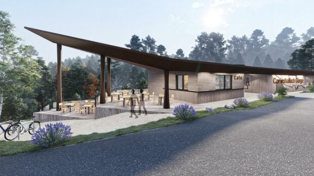 An artist's impression of the new visitor facilities at Corrieshalloch Gorge.
