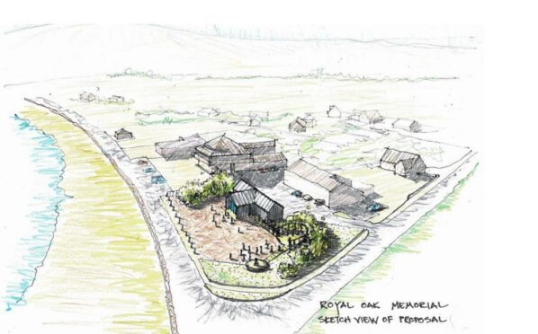 A sketch of the Royal Oak Memorial plans.