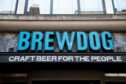 Close up of a BrewDog Pub logo in Soho, London.