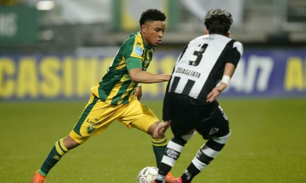 Vicente Besuijen in action for former club ADO Den Haag against Heracles.