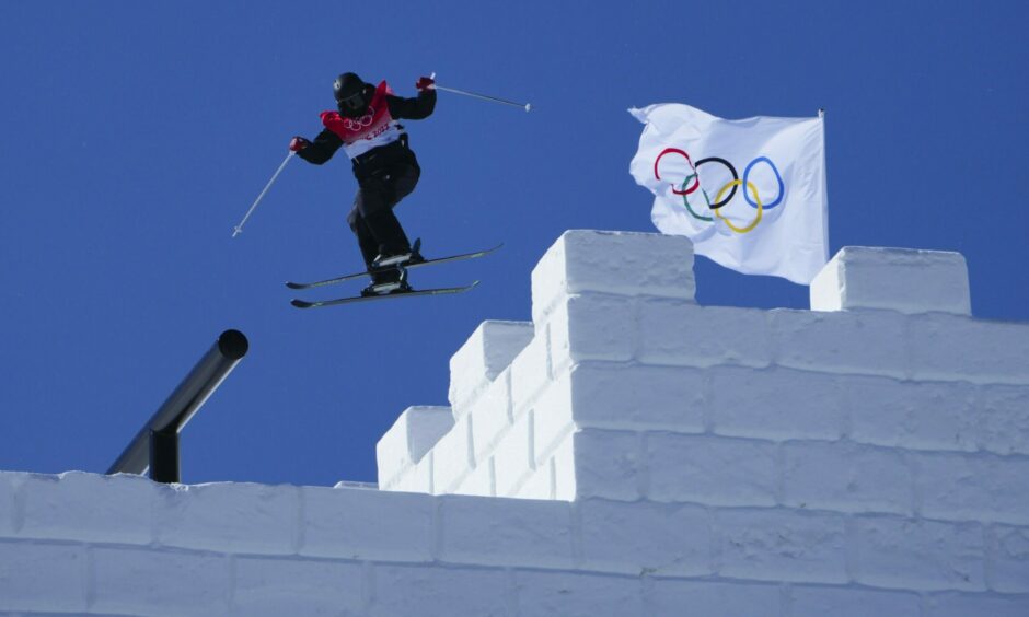 Great Britain's Kirsty Muir competes in the women's freeski slopestyle qualification.