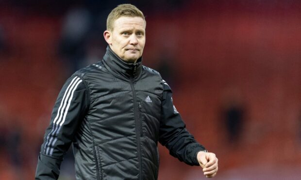 Aberdeen Interim Head Coach Barry Robson at full time of the 1-1 draw with St Johnstone.