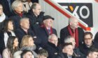Sir Alex Ferguson watches on from the stands during the Scottish Premiership match between Aberdeen and Dundee United.