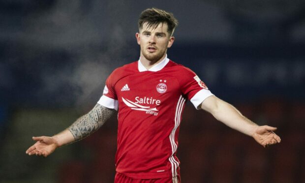 Aberdeen's Matty Kennedy in action against St Johnstone on January 27, 2021.