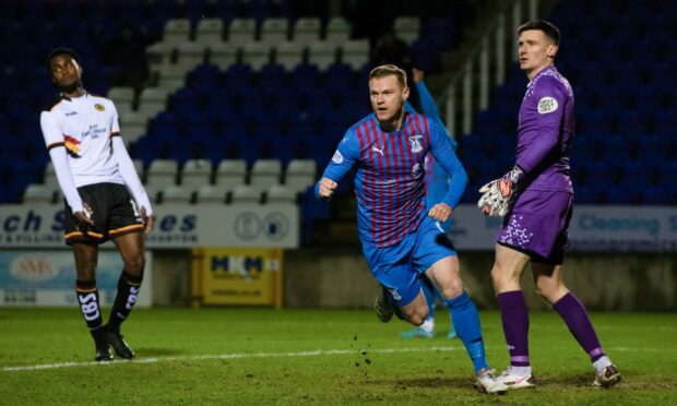 ICT striker Billy McKay wheels away after scoring in the 3-3 draw last week against Partick Thistle.