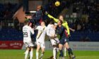 Ross County's Kayne Ramsay scores to make it 1-1 in stoppage time.
