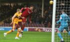 Aberdeen's Christian Ramirez scores to make it 1-0 against Motherwell in the Scottish Cup.