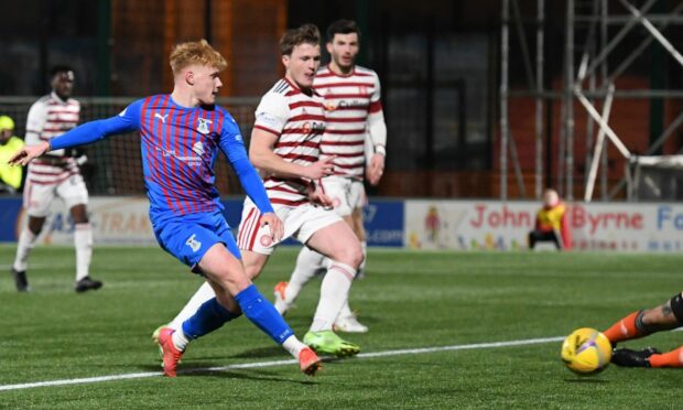 Sam Pearson scores for Inverness against Hamilton Accies in February, which was his first senior goal.
