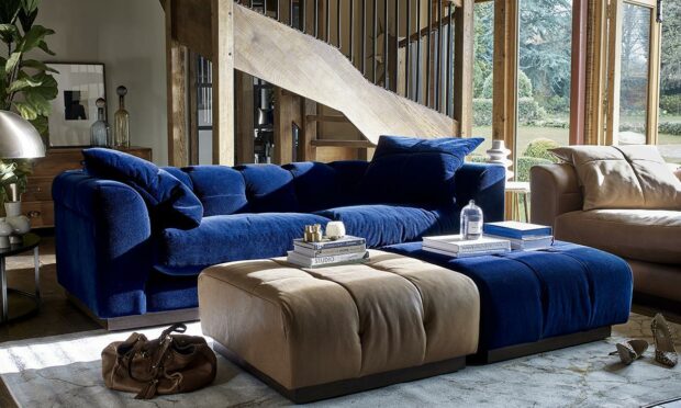 An example of the luxury lounging trend for oversized, colour pop sofas is the Alexander and James Editor Sofa, £1,665, Arighi Bianchi.