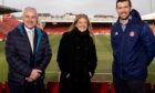 Picture L-R: Professor Peter Edwards, Vice Principal Regional Engagement and Regional Recovery, AFCCT Chief Executive Liz Bowie, Robbie Hedderman, AFC Business Development Manager.