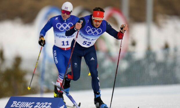 Andrew Musgrave, of Oyne, competing at the Winter Olympics.