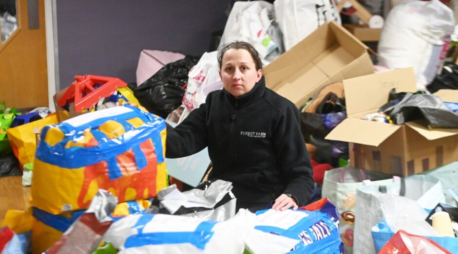 Beata Winiarska with supplies that have been donated. Picture by Chris Sumner
