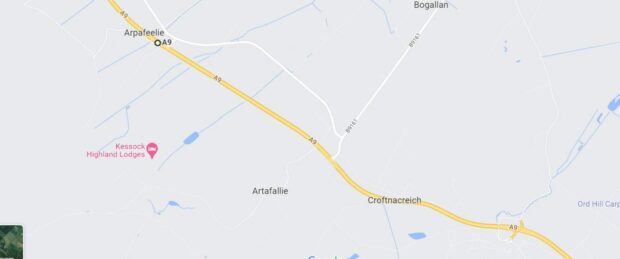 Roadworks on the A9 Inverness to Dingwall road, at Tore Roundabout.