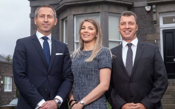 Scott Morrison (left), director of financial planning at Charles Stanley, pictured with colleagues from the Aberdeen office