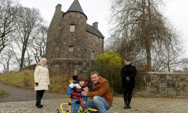 From left, Linday Barclay, Theo McFadyen with Colin McFadyen and Jenna Conn of the Tillydrone Community Development Trust. Image: Kath Flannery/DC Thomson