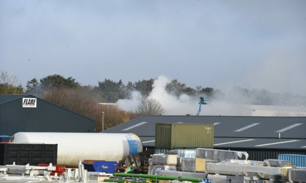 Smoke above the industrial estate off Wellington Road. Picture by Paul Glendell.