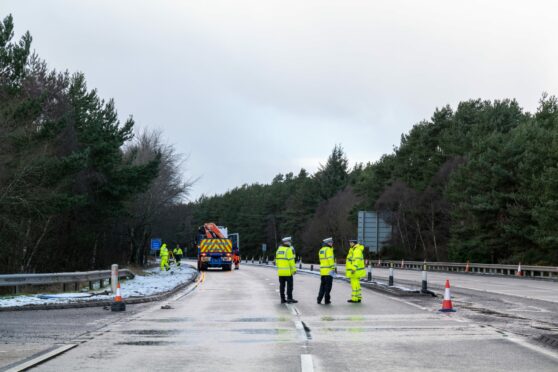 Emergency services at the scene on the A9. Photo: Jasperimage.