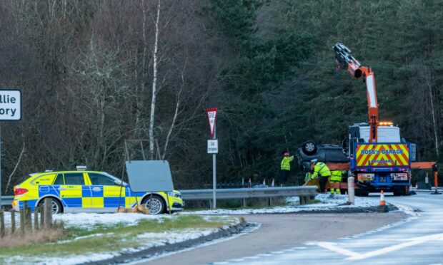 Emergency services at the scene on the A9. Photo: Jasperimage.