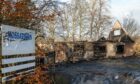 A house and business premises, Mossatburn, has been destroyed in a fire at Mossat in Aberdeenshire. Picture by Jasper Image.