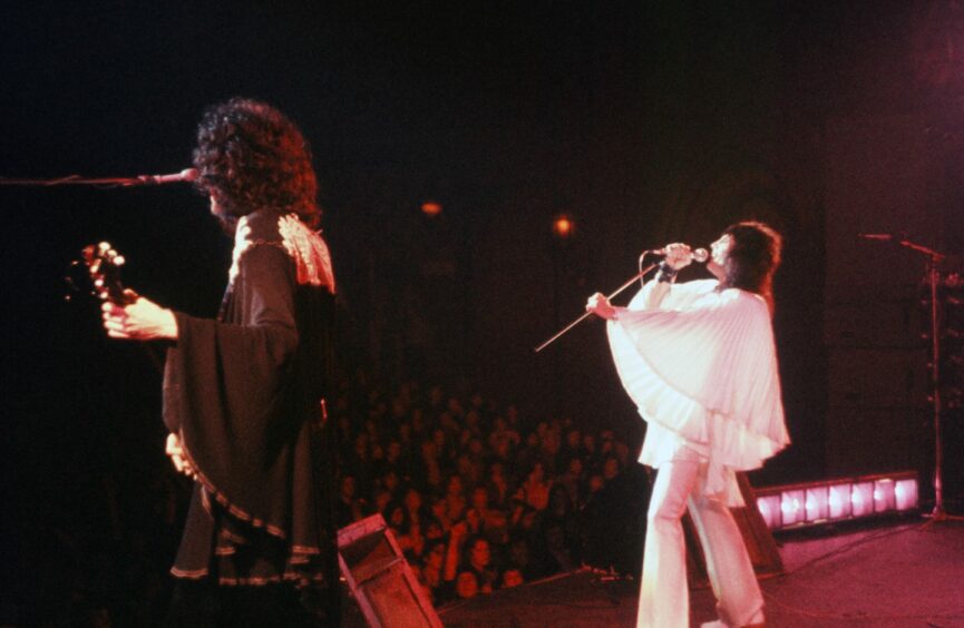 Freddie Mercury pictured wearing now-iconic top made by British designer Zandra Rhodes.