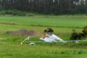 The scene of the crash within Highland Gliding Club at Easterton Airfield.