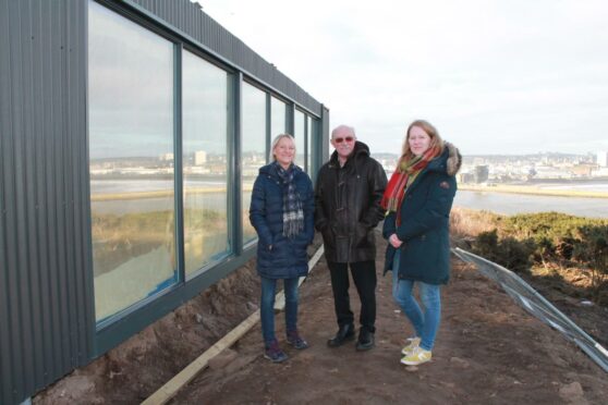 Julie Wood and Richy Turnbull from Greenwell with Fiona McIntyre from Greyhope Bay. Supplied by Greenwell Equipment