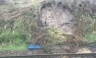 The landslip that caused major disruption on the Inverness to Kyle of Lochalsh and Wick earlier. Picture by Network Rail.