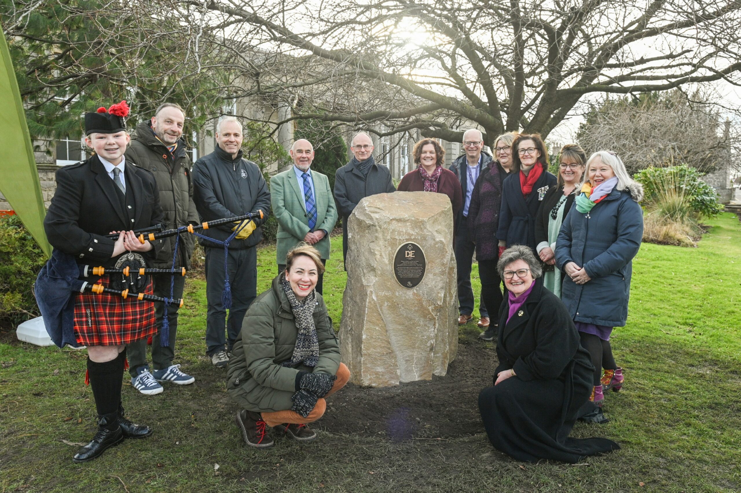 Moray College UHI unveiled the commemorative stone to mark the area's links with the Duke of Edinburgh Awards scheme