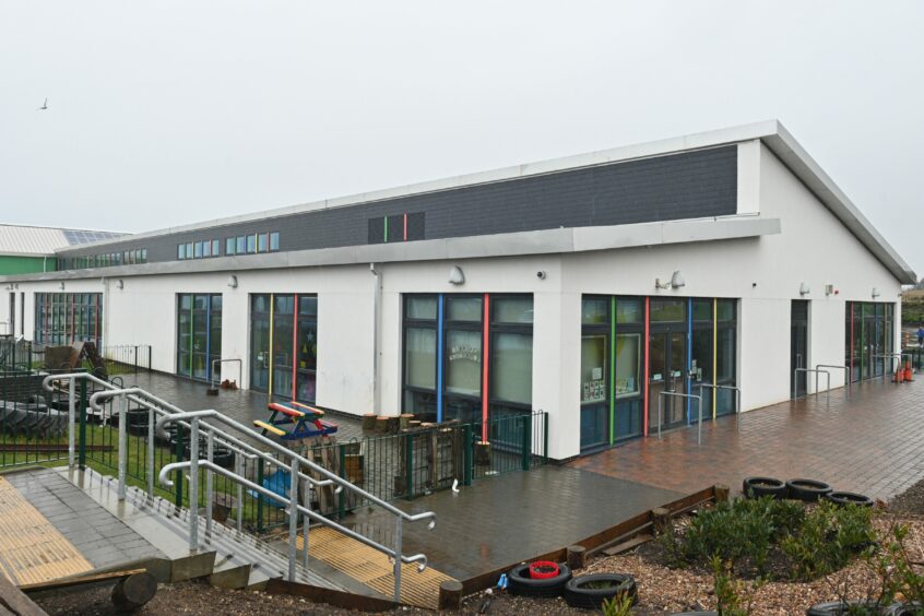 The outside of Turriff Playgroup's new home at Turriff Primary School