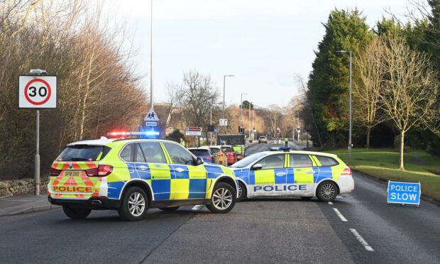 Skene Road in Aberdeen was closed for more than two hours following the crash. Photo: Kenny Elrick/DCT Media.