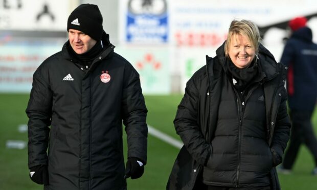 Aberdeen Women co-managers Gavin Beith and Emma Hunter.