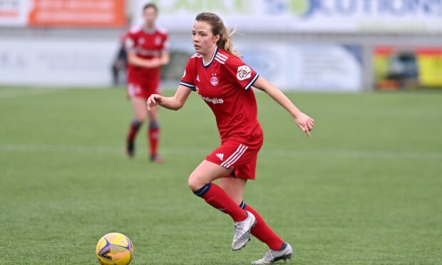 Aberdeen Women forward Chloe Gover in SWPL1 action.