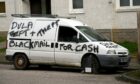 The abandoned van was vandalised on Monday 31 January and is causing concern for safety of locals. Photo Kami Thomson/ DCT media