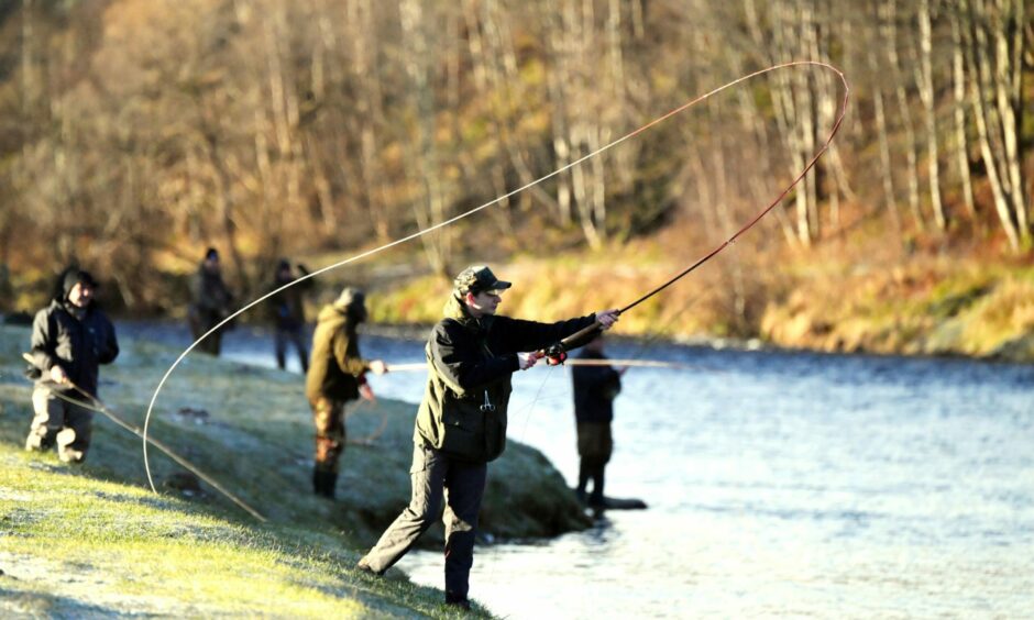 The opening of the salmon season on the Spey took place at the Alice Littler Park in Aberlour.   Pictured is Scott Mellis casting. Photo by Kami Thomson