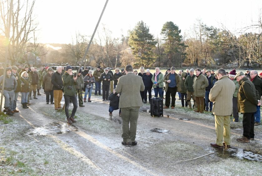 Many anglers and ghillies from around the area gathered at Alice Littler Park in Aberlour for the Spey opening ceremony. Picture by Kami Thomson