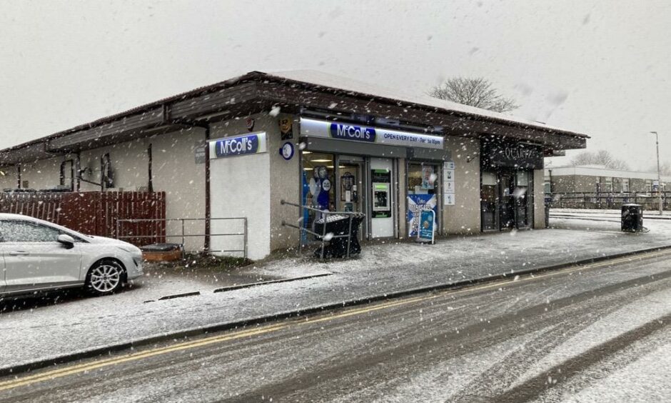 Exterior of where the robery happened at the McColl's store in Ellon.