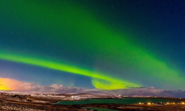Northern Lights illuminating Shetland. Picture by Ben Dalgleish.